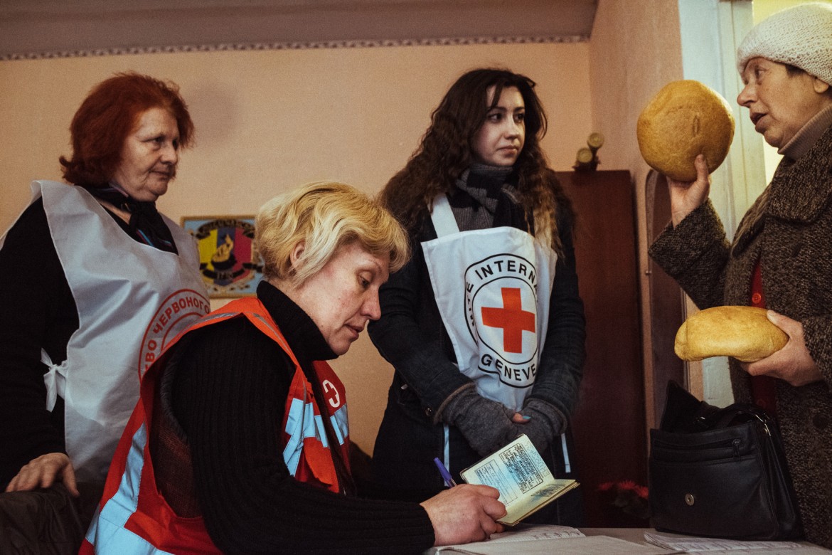 Red Cross office, Lysychansk, Lugansk region, December 2014.
