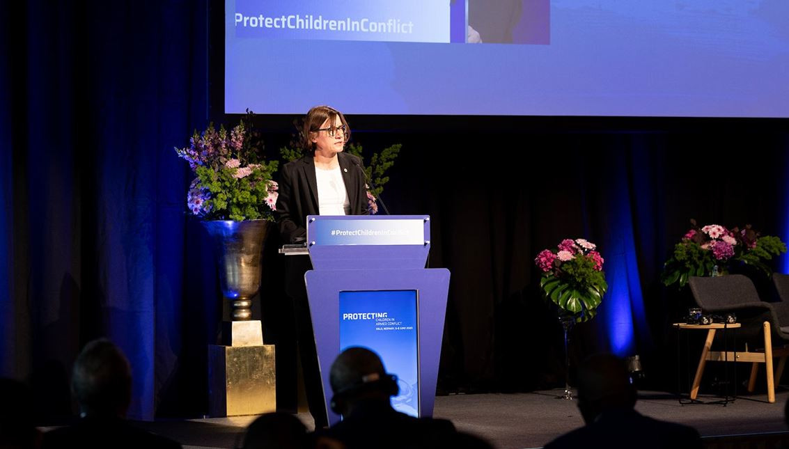 Mirjana Spoljaric at the Conference on Protecting Children in Armed Conflicts in Oslo.