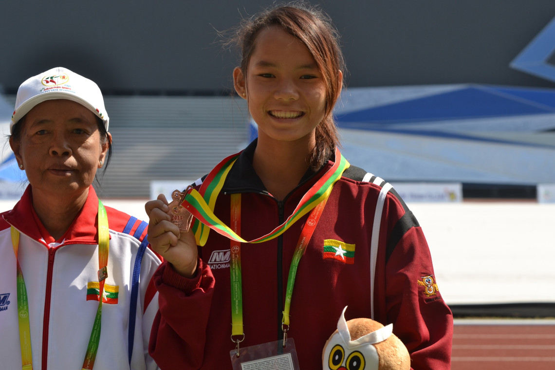 Ma Ingyin Khin who became an athlete competing at the ASEAN para games.