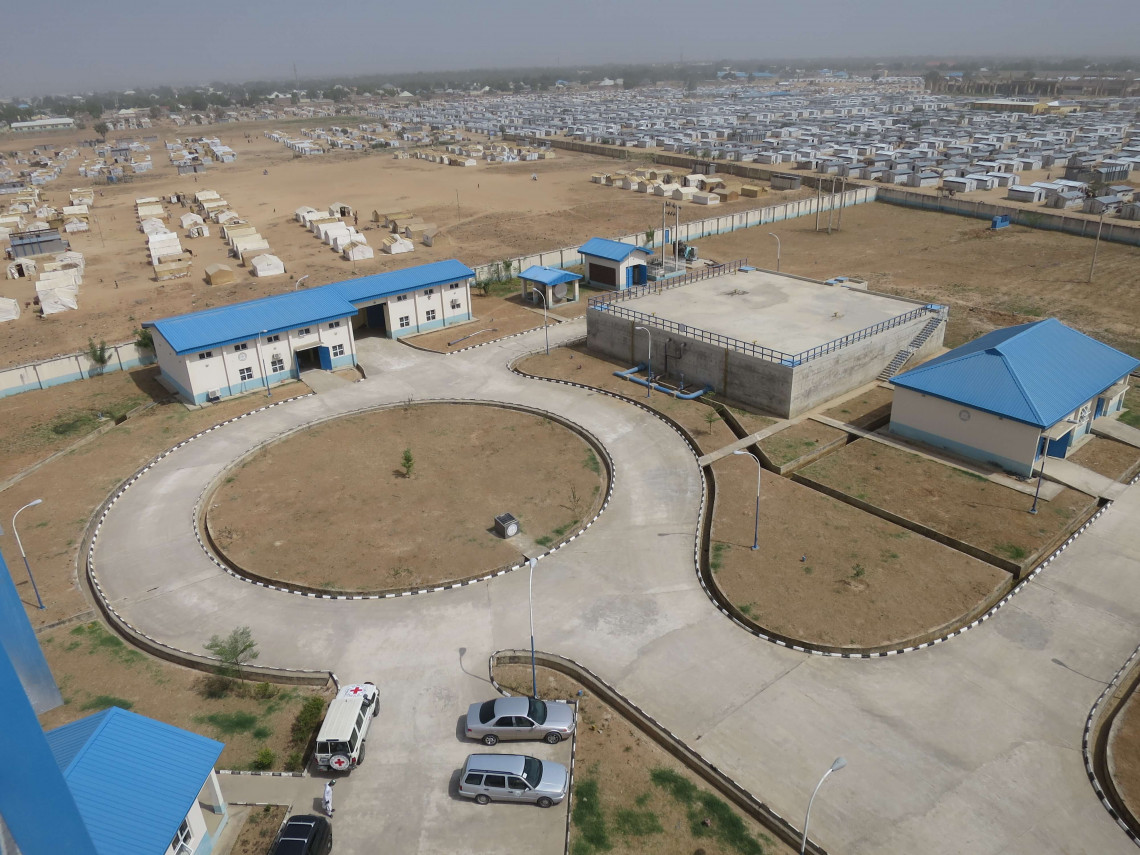 Maiduguri, Nigeria. Aerial view of the Alhamduri water plant, February 2019. 